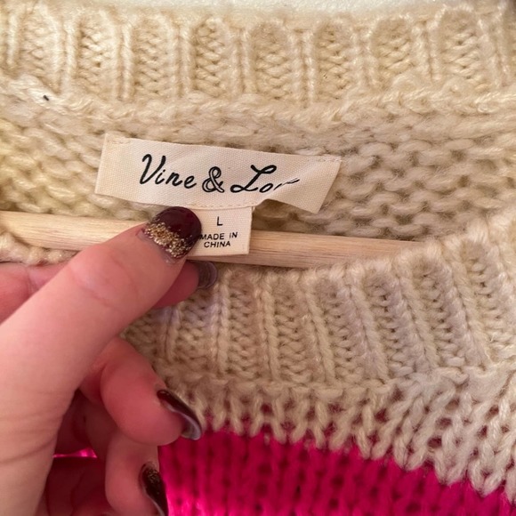 Vine & Love Striped Sweater size Large - Picture 2 of 3